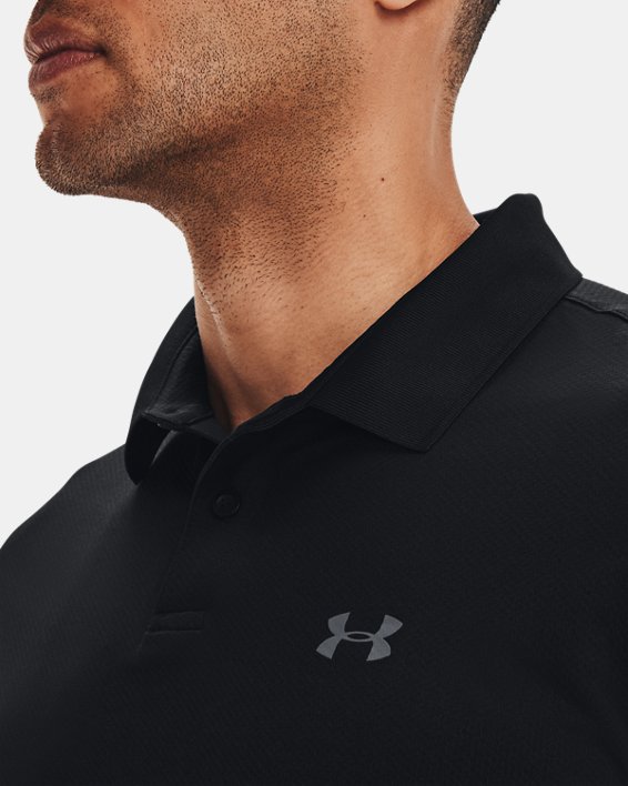 Herren UA Performance strukturiertes Poloshirt, Black, pdpMainDesktop image number 3